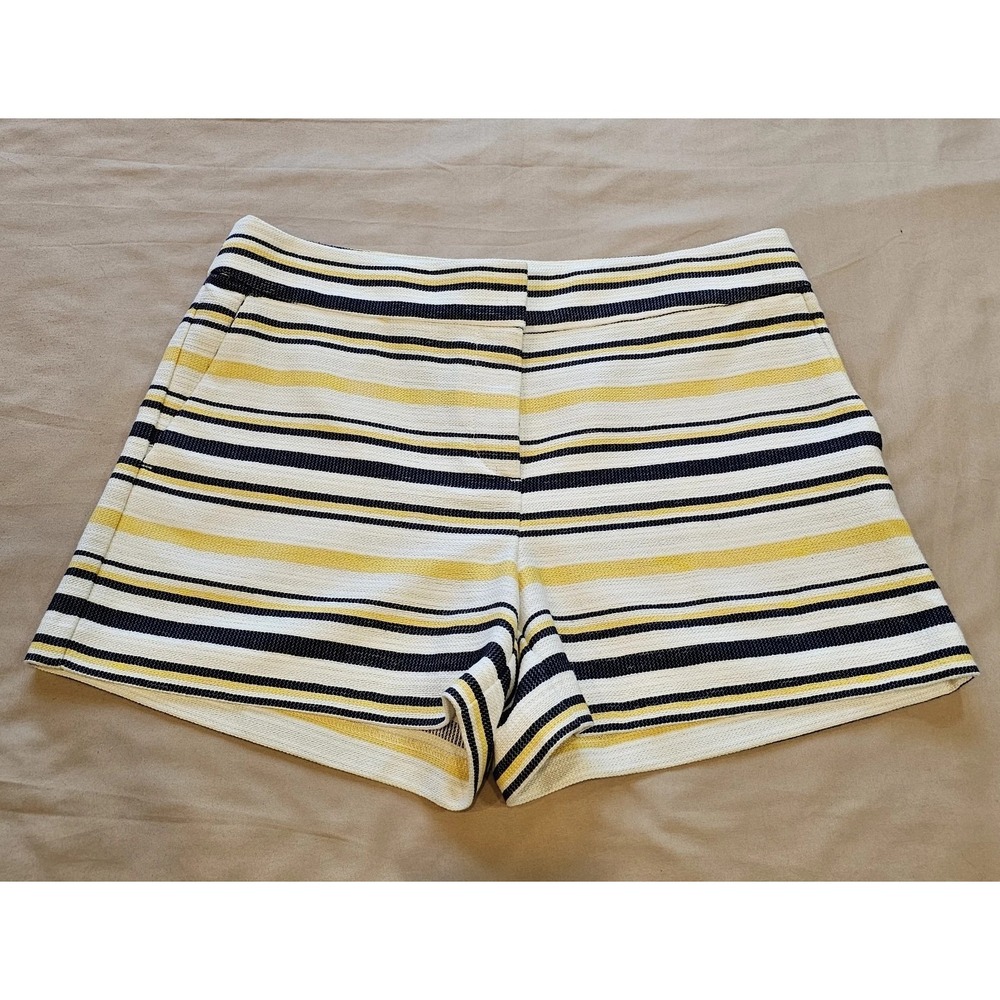 Loft The Riviera‎ Shorts Cream Blue Yellow Striped Shorts Size 8